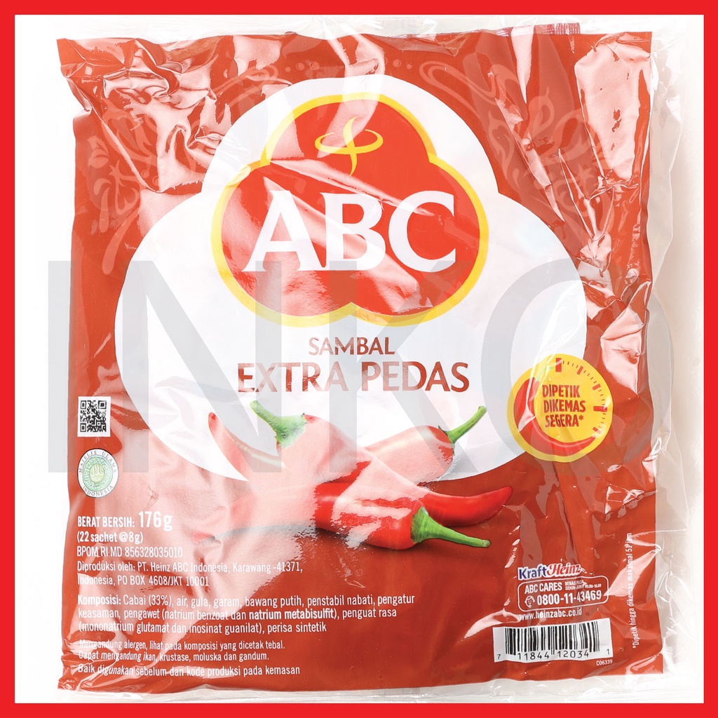 

ABC SAMBAL EXTRA PEDAS DIPETIK DIKEMAS SEGERA SACHET 24X8GR