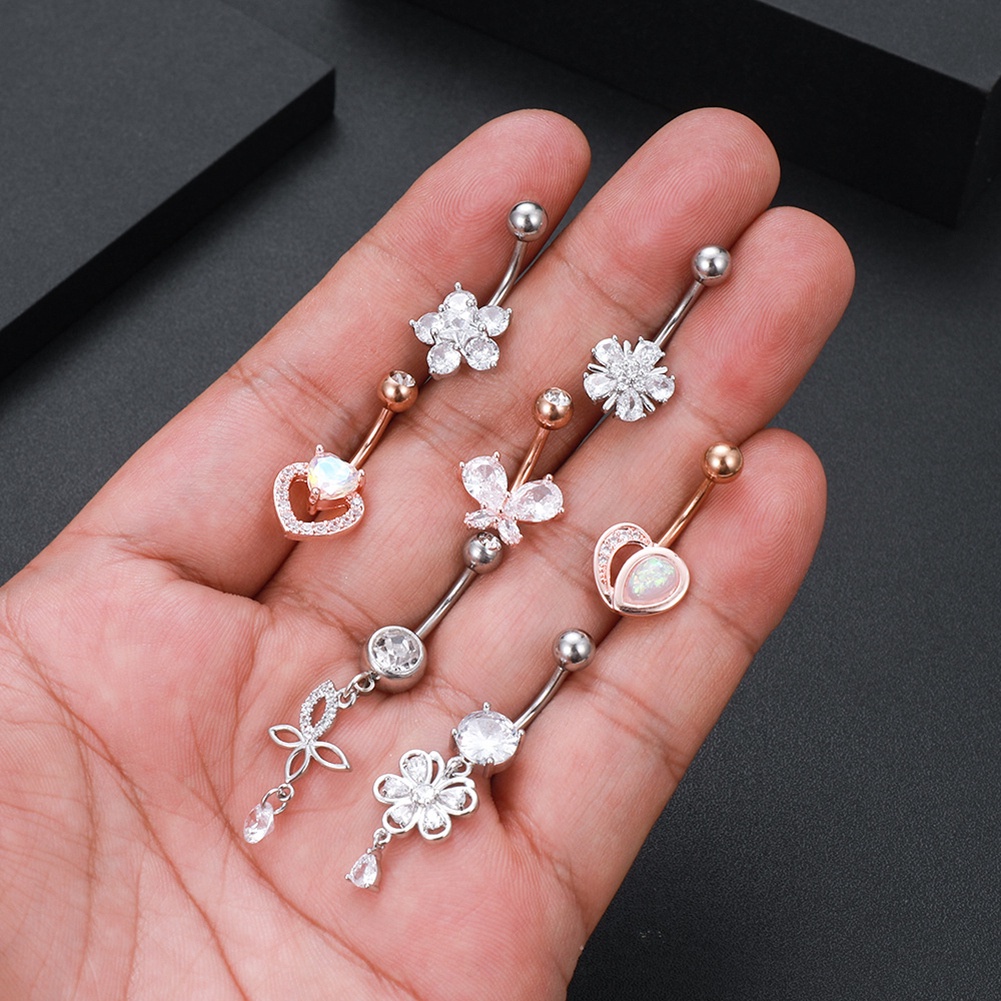 Anting Tindik Perut / Pusar Hias Zircon Untuk Wanita