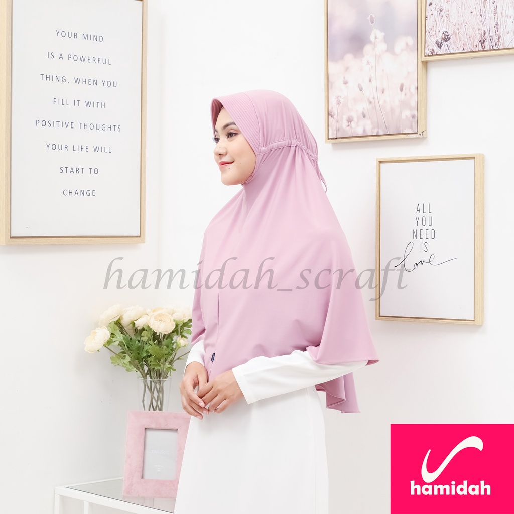 HIJAB BERGO SERUT TALI HAMIDAH ORIGINAL BAHAN JERSEY