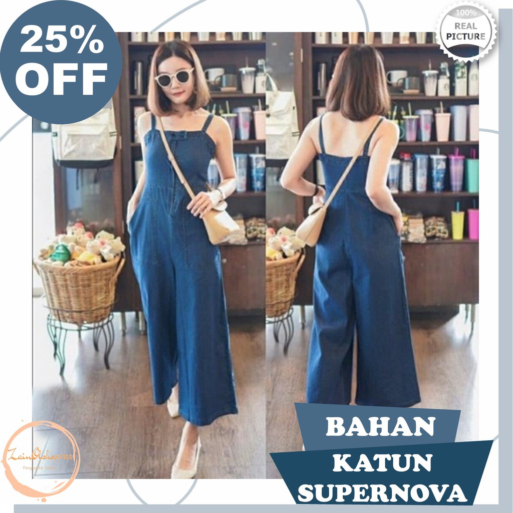 REAL PICT  Katun Supernova Jumpsuit Jumsuit Jamsuit One Set Setelan Wanita Casual Import BB3