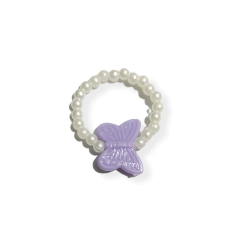 Cincin Mutiara Aesthetic Pastel Butterfly Kupu Kupu Pearl Korean Ring Korea