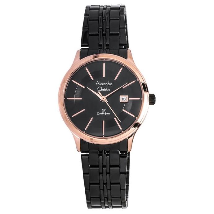 Alexandre Christie AC 8348 LD BBRBA Black Dial Stainless Steel barang ada