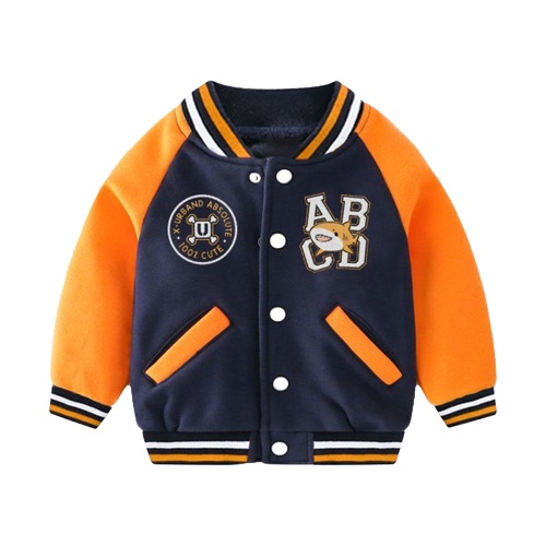 Jaket Varsity Anak Navy Putih 1-10 Tahun