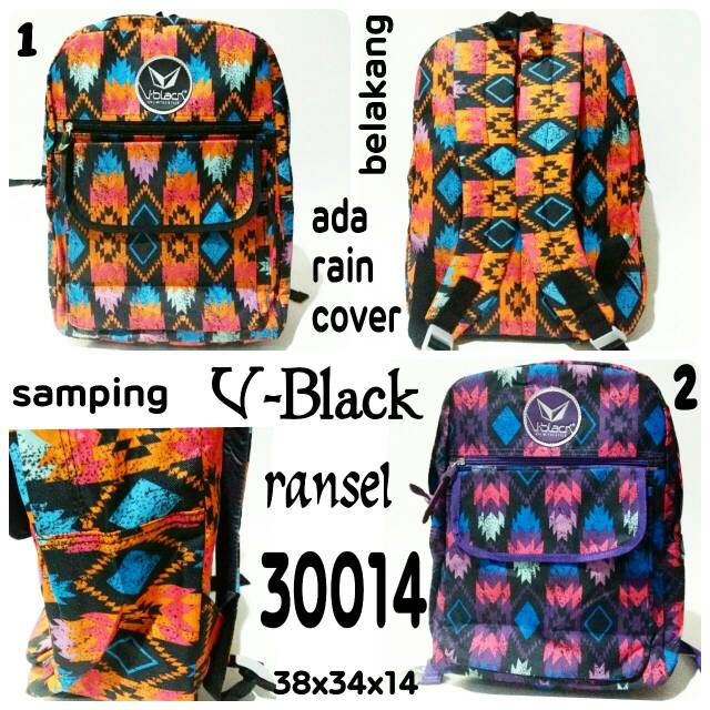 Tas ransel backpack V-black 30014 tas punggung keren terbaru dan termurah