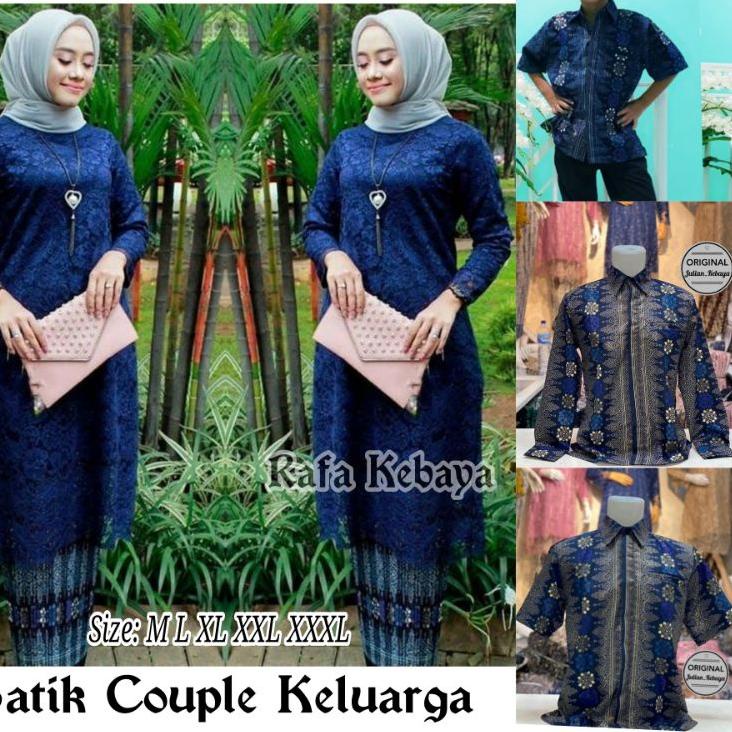 Paling Diminati.. SET KEBAYA COUPLE / BAJU BATIK COUPLE / KEBAYA BROKAT TUNIK JUMBO MODERN / KEMEJA 
