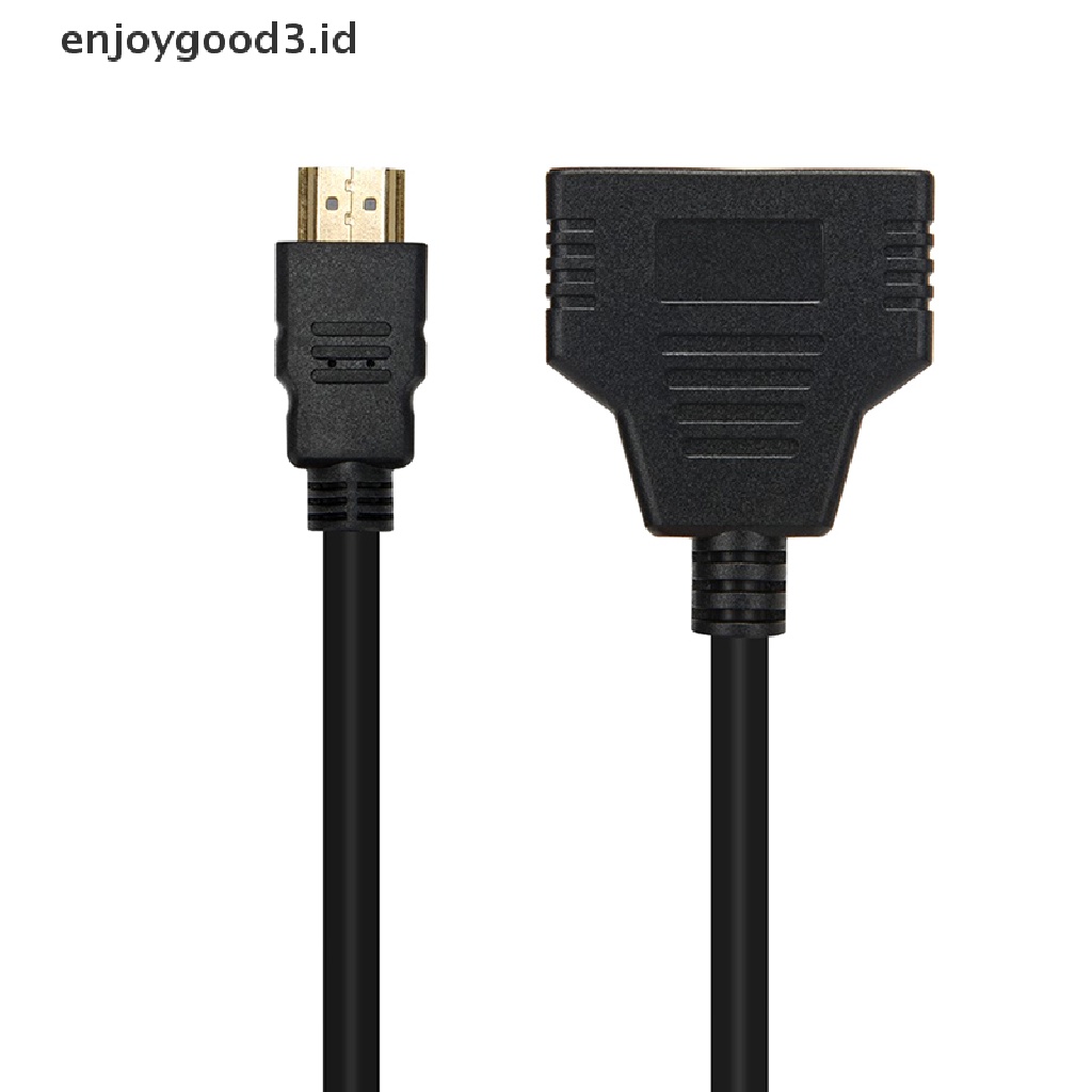 (Rready Stock) Adaptor Splitter Port HDMI 1 Input 2 HD 1080P (ID)