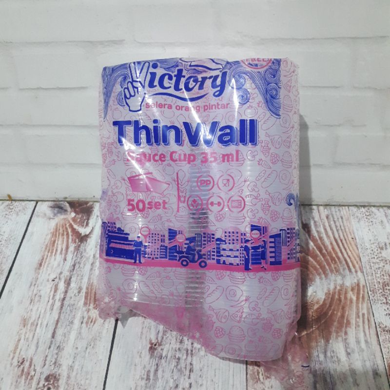 Jual Thinwall Thin Wall Tutup Sambung Cup Sauce Saus Saos Sambal Puding