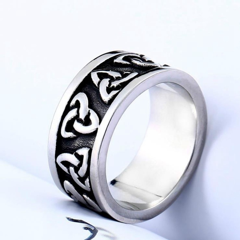 Cincin Pria Model Simpul Bahan Stainless Steel Untuk Hadiah