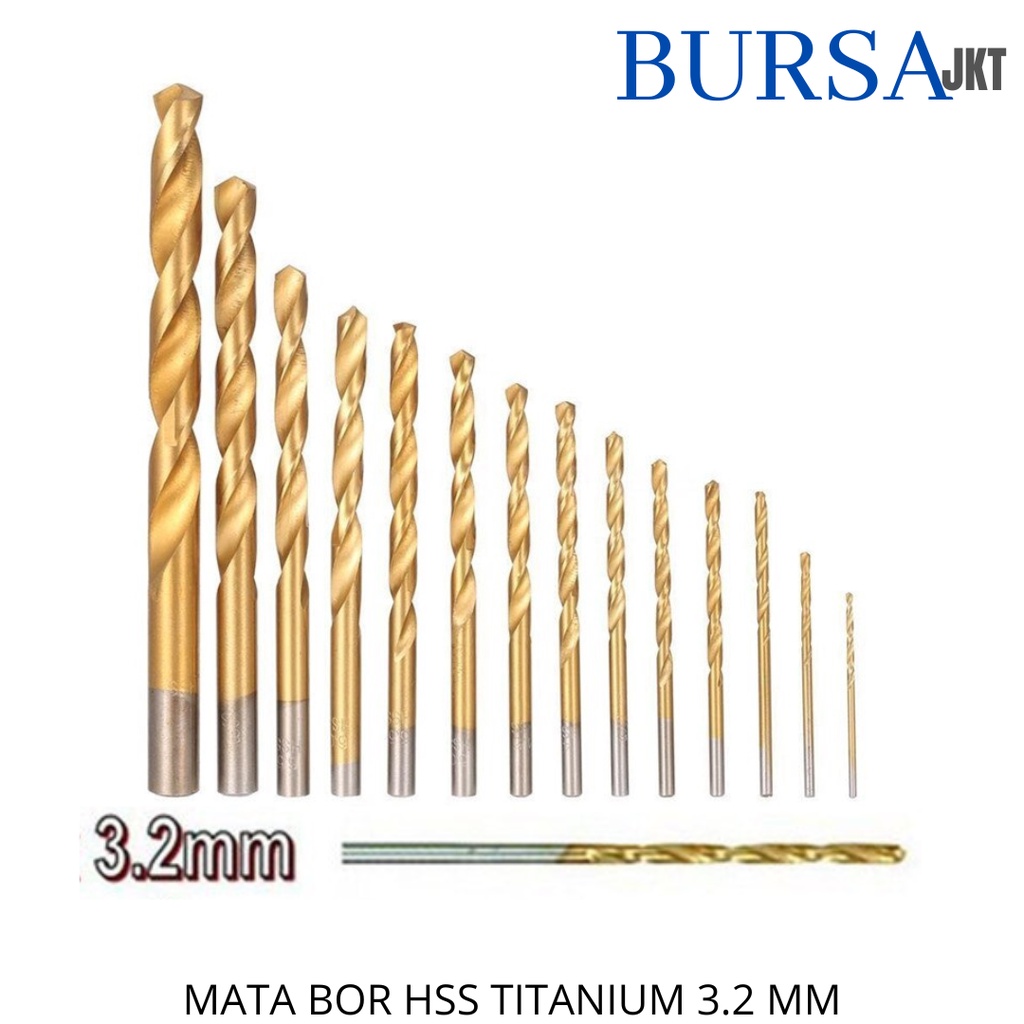 MATA BOR HSS GOLD TITANIUM COATED DRILL BIT 4241 3.2 MM