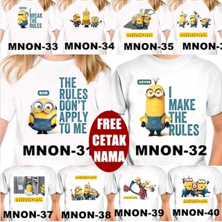  FREE NAMA Baju  Kaos  COUPLE  ANAK DAN DEWASA MINION  