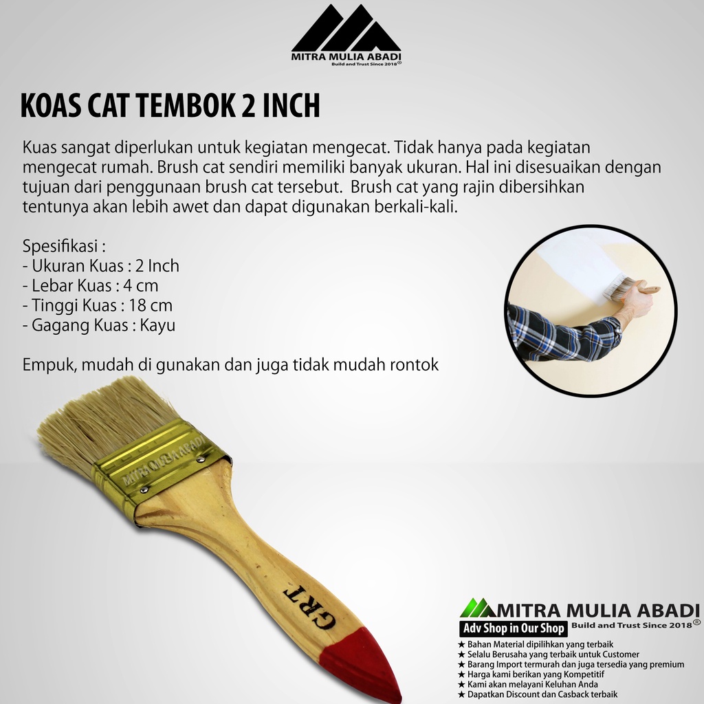 Koas Cat Tembok / kuas Ukuran 2&quot; inch