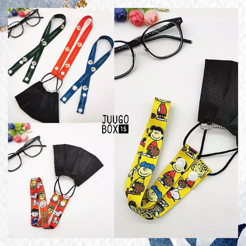 READY - PeaceMinusOne PMO Daisy GDragon GD Snoopy Mask Buckle Lanyard Kids Adult Tali Masker