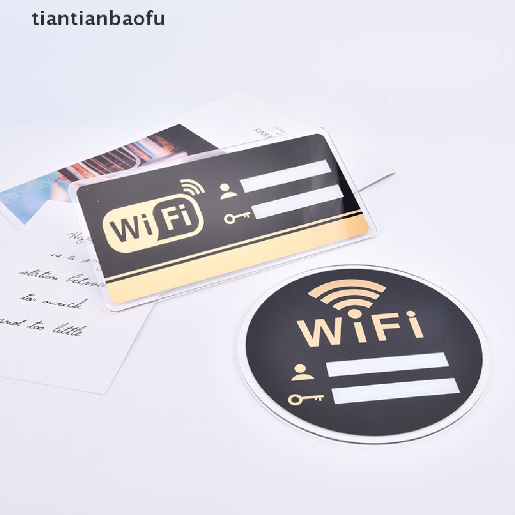 [tiantianbaofu] WIFI Sign 3D Acrylic Mirror Wall Sticker Rewritable Handwriting Account Password Boutique