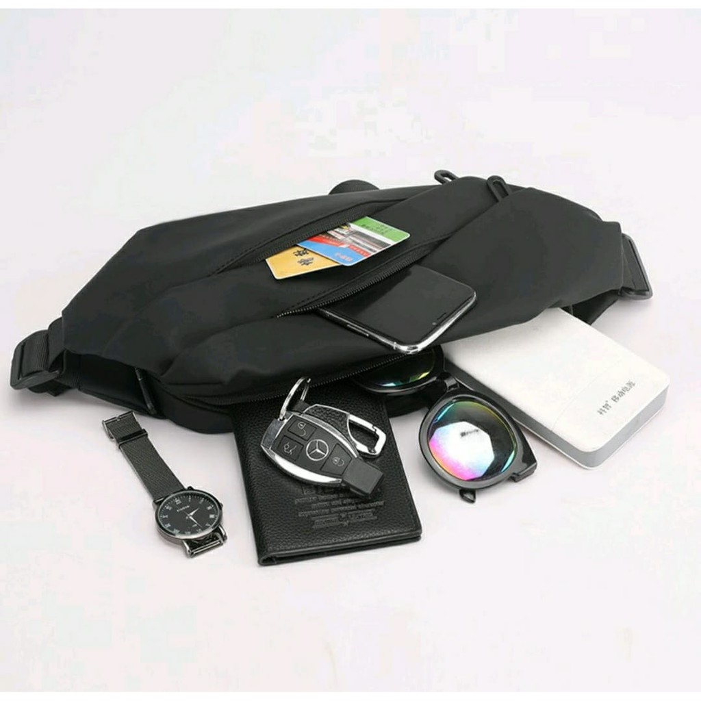 Sling bag Pria Anti Air Bahan Mickro - Tas Selempang Bolak Balik Unisex