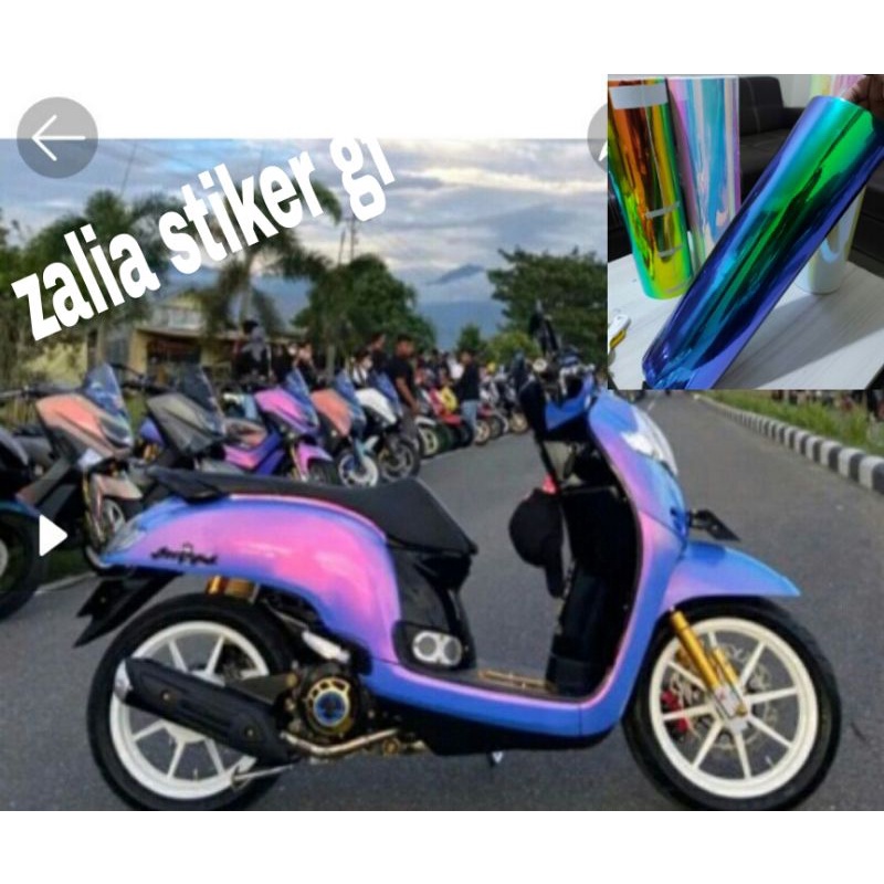 Stiker skotlet bunglon chrome skolet motor bunglon