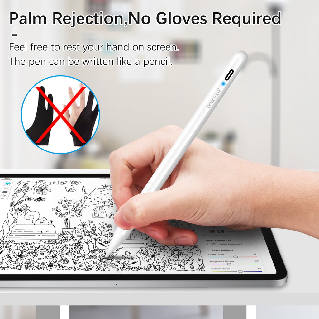 【Beli dua diskon 20%】 Goojodoq 9th Gen Stylus Pencil with Palm Rejection Stylus Pen For ipad pro 11 2021 For ipad gen 7/8/9 10.2