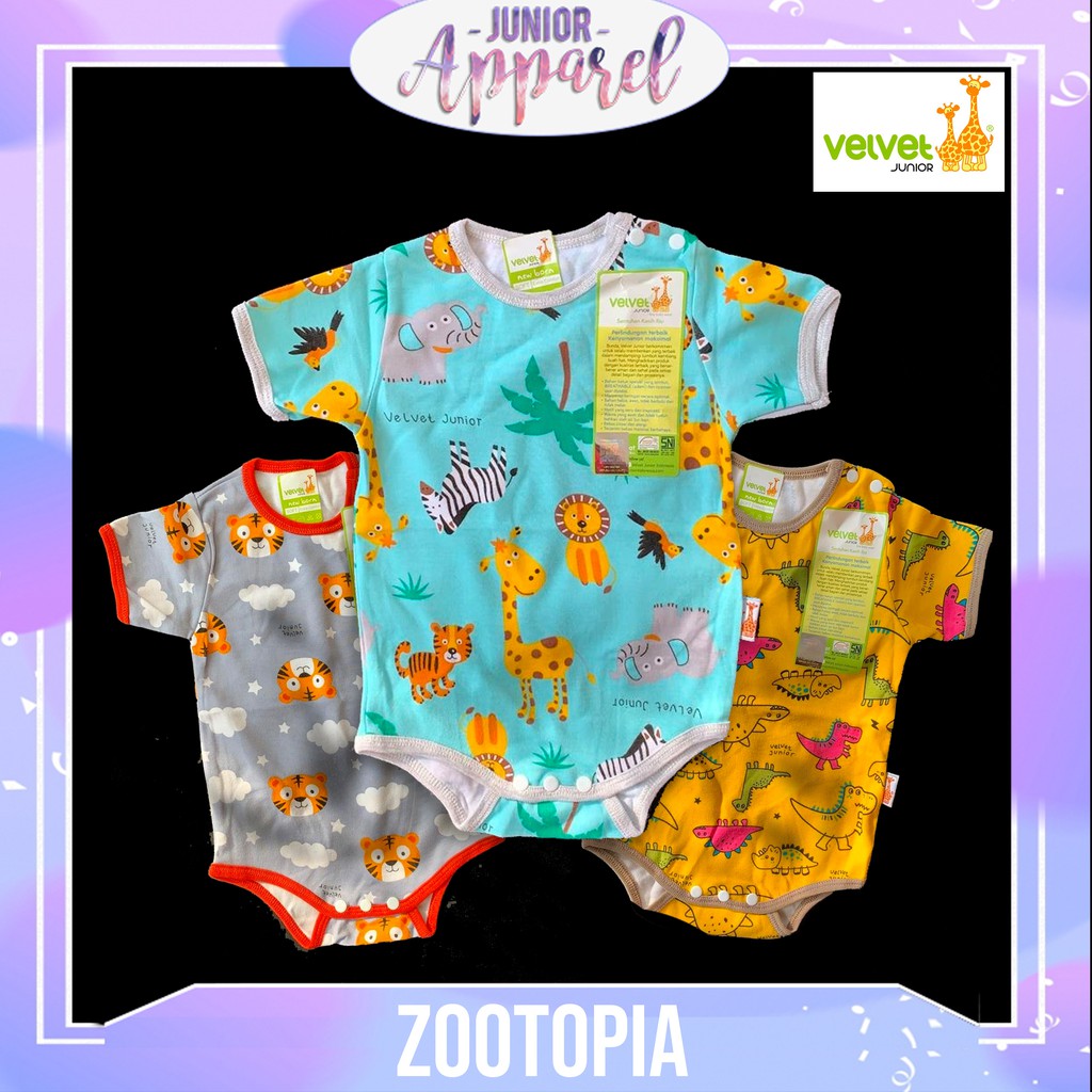 Velvet Junior 3 pcs Jumper Segitiga  Kodok  Baju  Tidur 