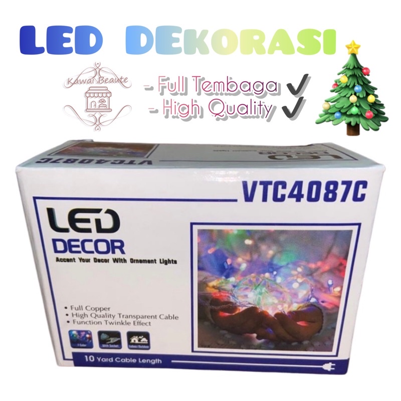 LED Decor VTC4087C 10yard Dekorasi Christmas Lampu Natal Warna-Warni