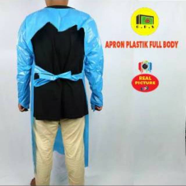 Apron Celemek Plastik Full Body LDPE Export Quality ( Single Use )      Apron Disposable medis