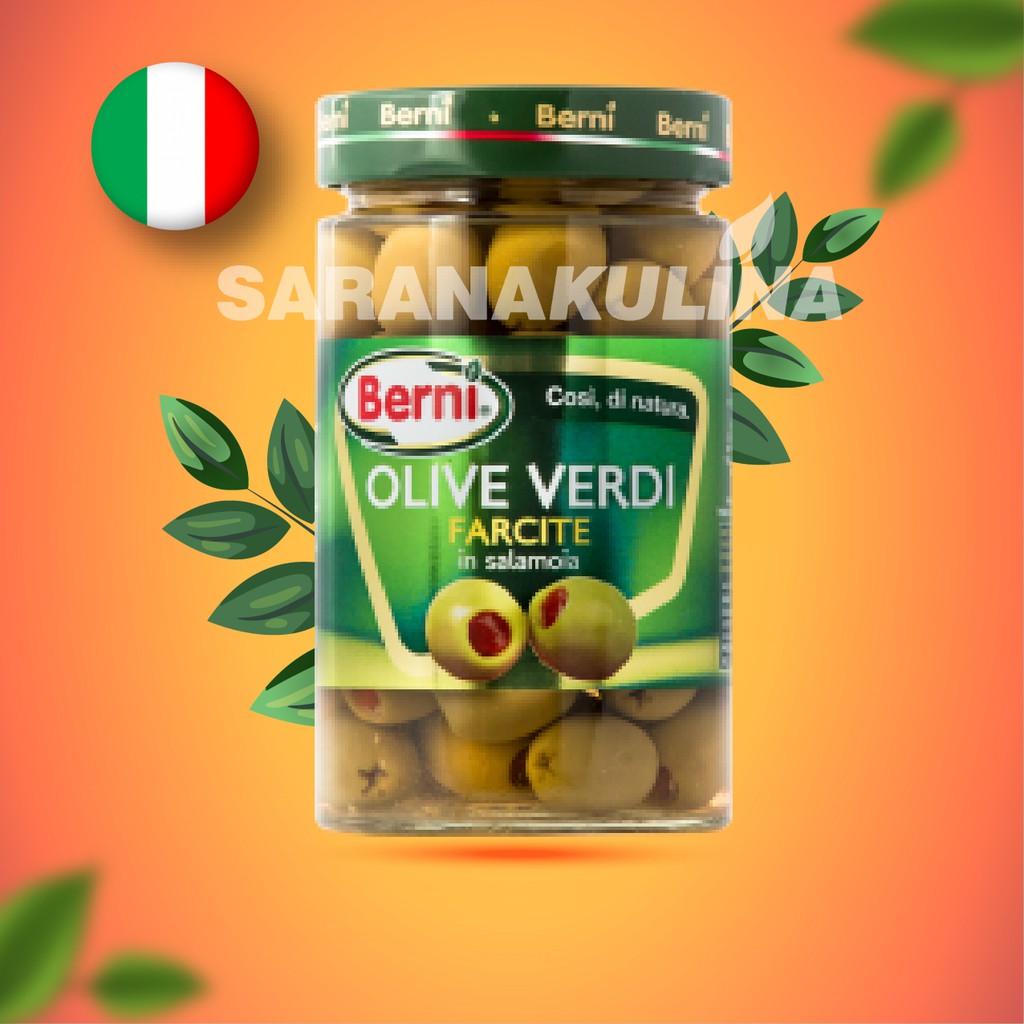 

Green Stuffed olive in Brine 310gr (Berni)