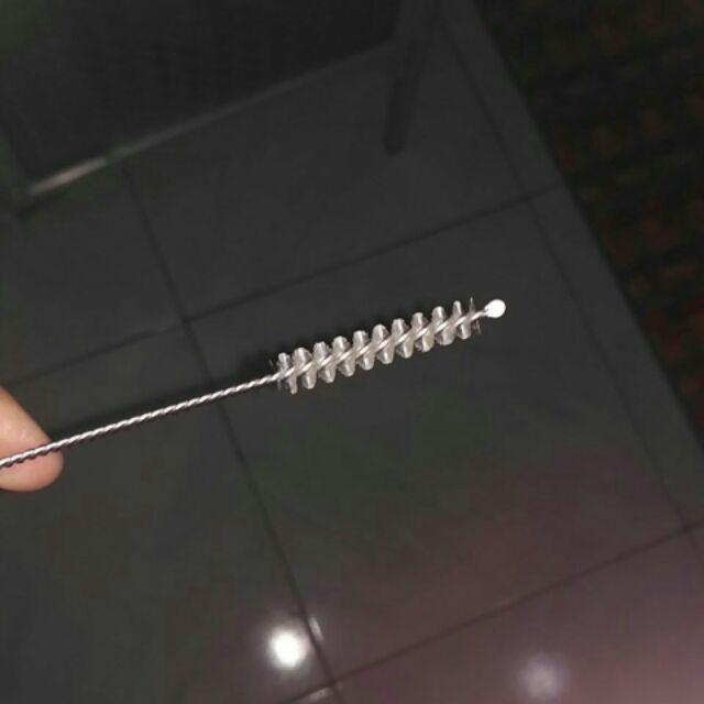 5pcs Sikat Pembersih Sedotan Bahan Stainless Steel