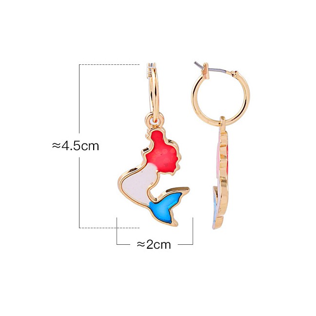LRC Anting Tusuk Fashion Color Dolphin Earrings F83748
