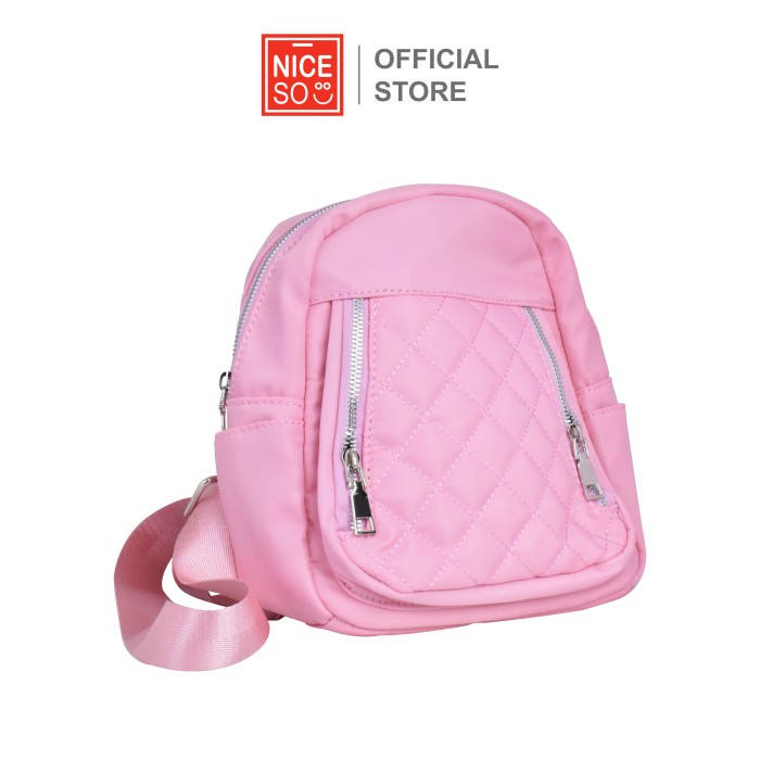 TAS TAS RANSEL WANITA NICESO OFFICIAL BACKPACK QW019 MERAH MUDA TAS LIMITED EDITION REMAJA 2022 SIMP