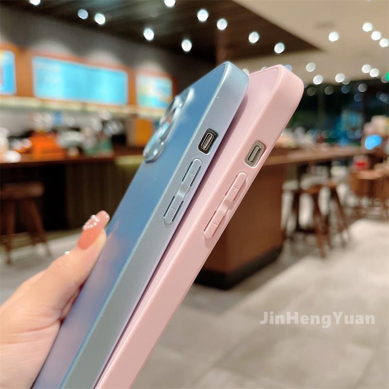Casing Kaca Tempered Frosted Shockproof Protection Case Iphone11 11 11 14 Pro Max14 Plus Sarung Pelindung Tahan Guncangan