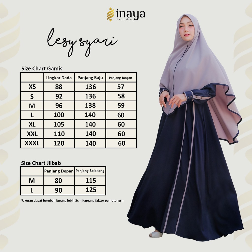 Baju Gamis Wanita Remaja Terbaru 2020 Inaya Lesy Syari Premium Terbaru Shopee Indonesia
