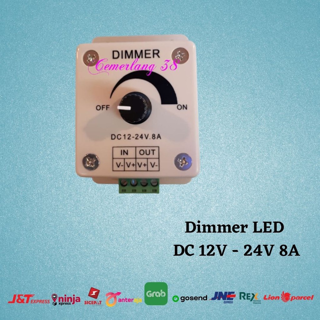 Dimmer LED DC 12V - 24V 8A Light Dimmer Switch Adjustable Brightness Control Single Color LED Strip