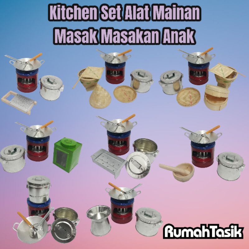 Rumah Tasik Set Mainan Masak Masakan Anak / Kompor Mini Plus Panci Kombinasi Murah Promo Rumah Tasik