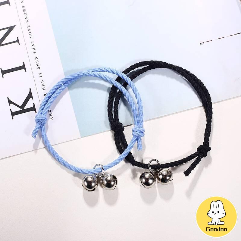 2 PC Korea Wanita Lonceng Adjustable Gelang Pasangan Pacar Hadiah Ulang Tahun -Doo