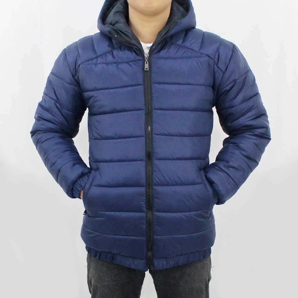 JAKET PUFFER TEBAL PRIA SIZE M L XL XXL  - JAKET WINTER - JAKET PARASUT TEBAL PRIA - JAKET GUNUNG TEBAL PRIA NAVY