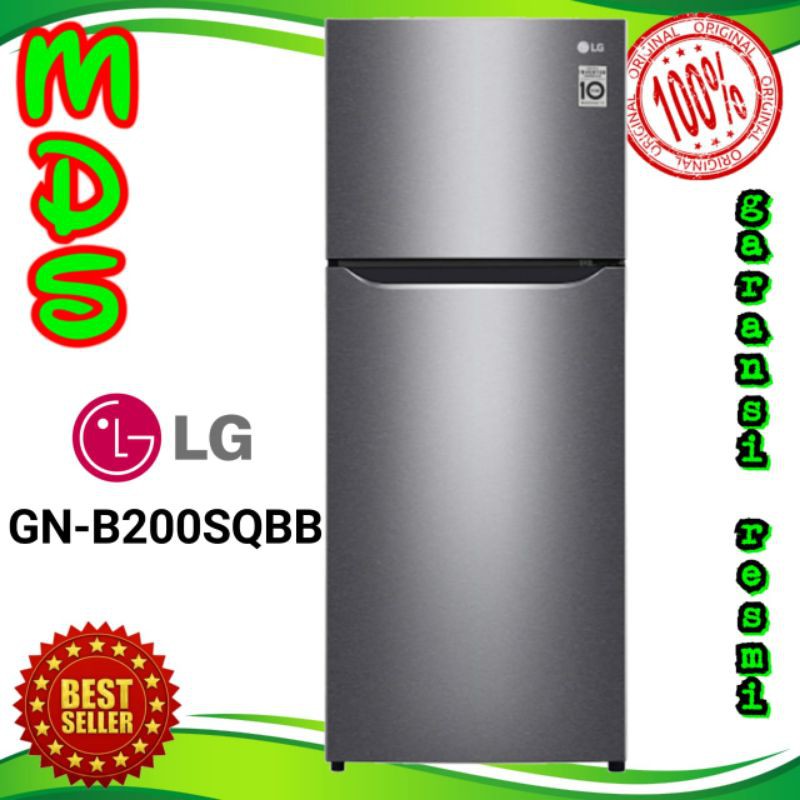 Kulkas LG GN-B 200SQBB 2 Pintu Inverter Nofrost GNB 200 SQBB Garansi