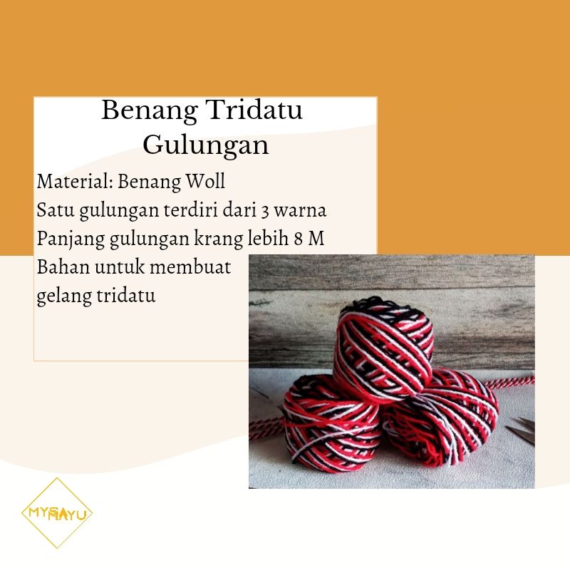 MYSAMAYU - Tali Gelang Tridatu / Bahan Gelang Tridatu / Benang Tridatu Gulungan