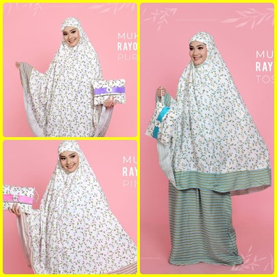 TJA - ORIGINAL  Mukena Dewasa LUCIE - Mukena Bali Motif Bunga Kecil CANTIK SIMPLE TERLARIS