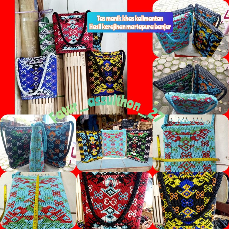 Tas manik khas kalimantan-Totebag tas  Anyaman Manik Motif khas Kalimantan