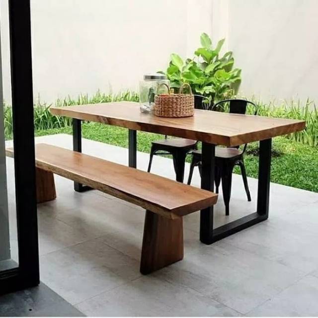  Meja  makan  meja  tamu meja  konsul trembesi solid kaki 