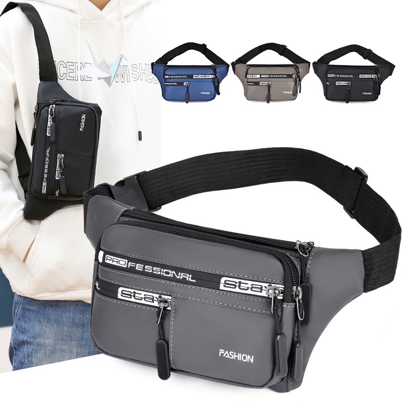 Tas Selempang Pria/WANITA IMPORT Anti Air Waistbag Waterproof Original FASHION AMSTAR 6 Ruang