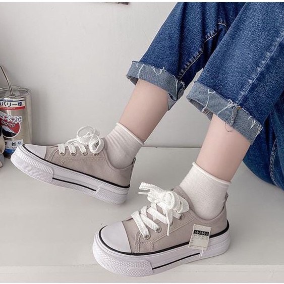 TBIG Sepatu Sekolah Wanita SKIPSEOUL Sepatu Kanvas Import Wanita Fashion Korea Style Sekolah Kuliah Kekinian Trendy