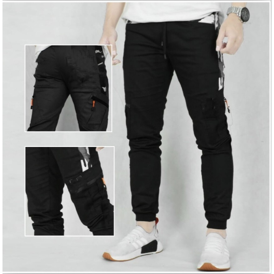 TOTOTAshop.Celana jogger ORLANDO PP,Bahan twill stretch tebal,ada kantong kiri kanan belakang aktif,real picture.