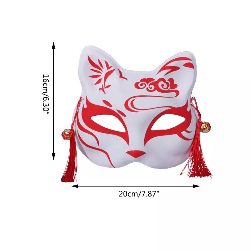 [BISA COD] Topeng Anime Cosplay Kitsune Bunkasai Anbu Rubah Demon Slayer