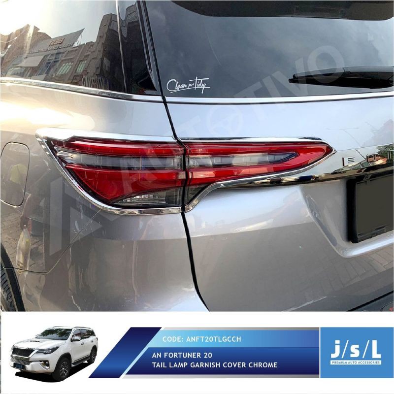 garnish lampu belakang all new Fortuner 2020 hitam Chrome jsl