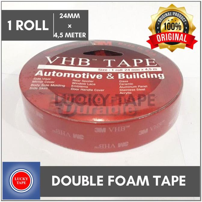

1 BOX Double Tape 3M VHB Automotive 4900 24mm x 4.5m Merah Ori 1" INCH
