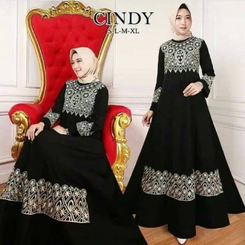 Abaya Bordir arab Motif Cindy