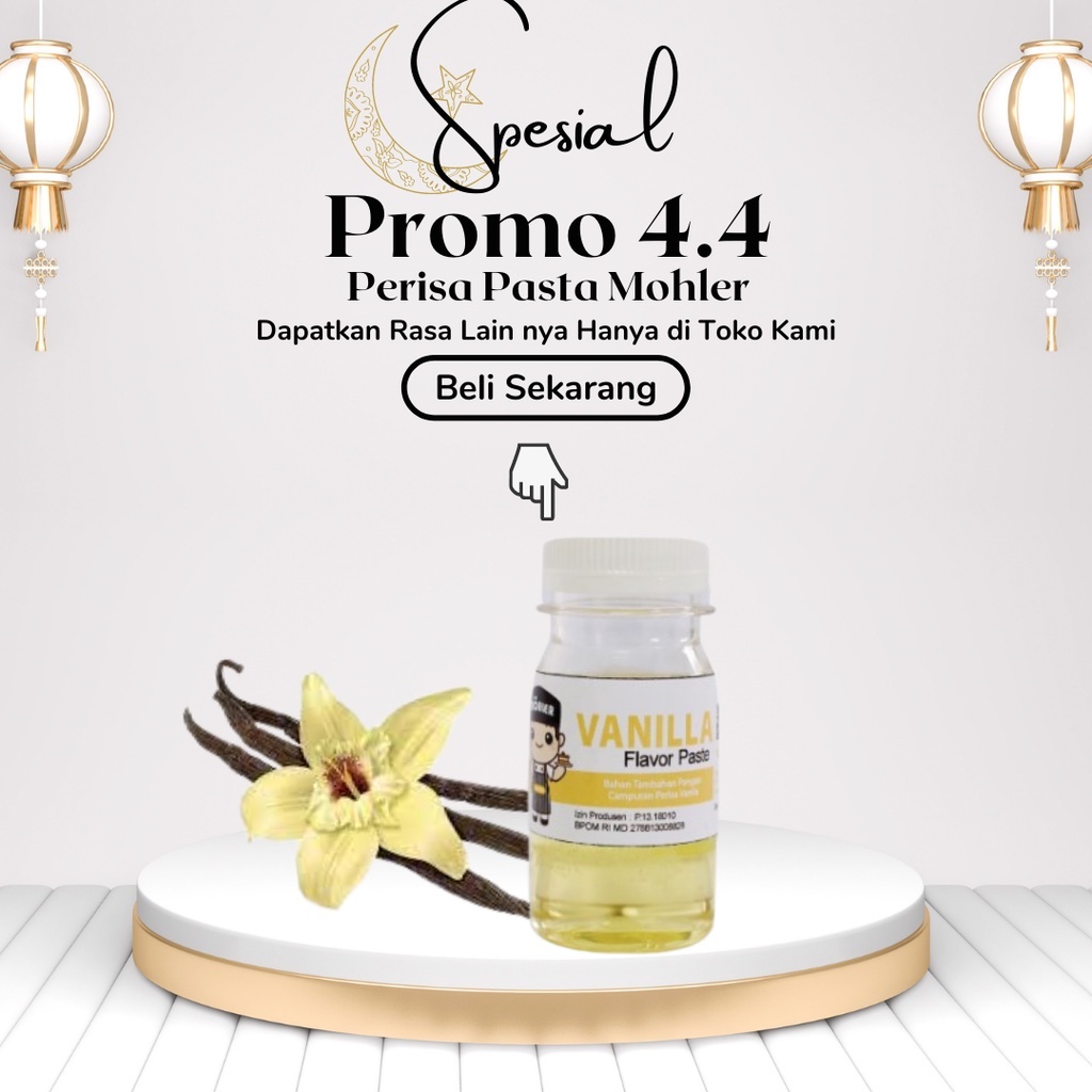 

⚡Cuci gudang⭐ PERISA PASTA MOHLER VANILLA / PERISA PASTA PEWARNA MINUMAN MOHLER VANILLA 60gr / PERISA PASTA MOHLER VANILLA BUAT TAMBAHAN BAHAN PANGAN , KUE DAN MAKANAN LAINNYA / DIJAMIN HALAL DAN SUDAH BPOM / MOHLER Pasta perisa VANILLA