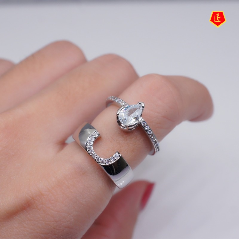 [Ready Stock]Creative Fashion Diamond Ring Set