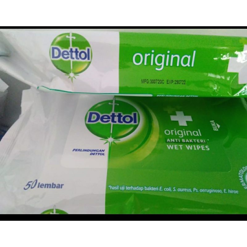Dettol Tisu Tissue basah anti bakteri 50 lembar