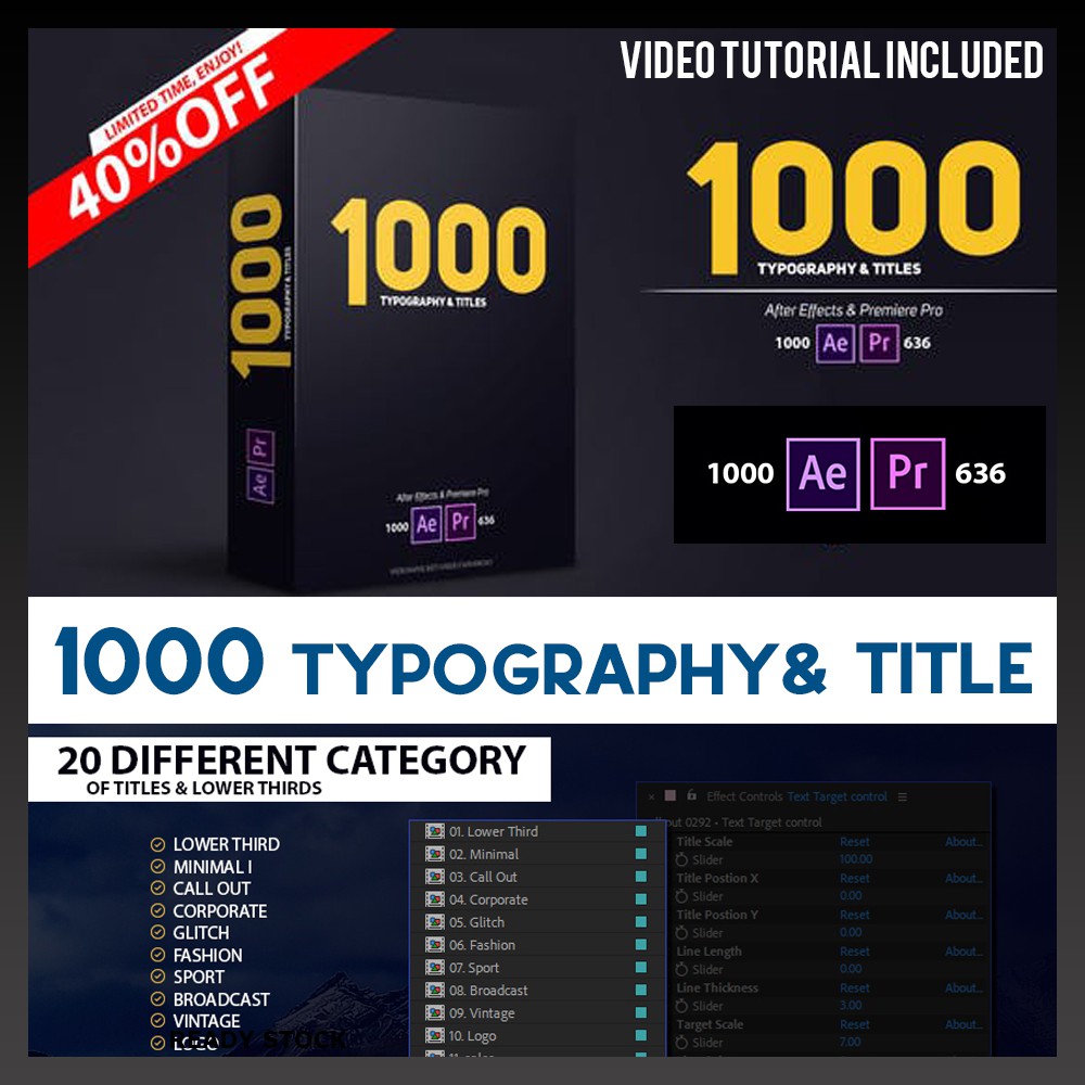 

NS 1000 Typography & Titles for After Effect and Premiere Pro