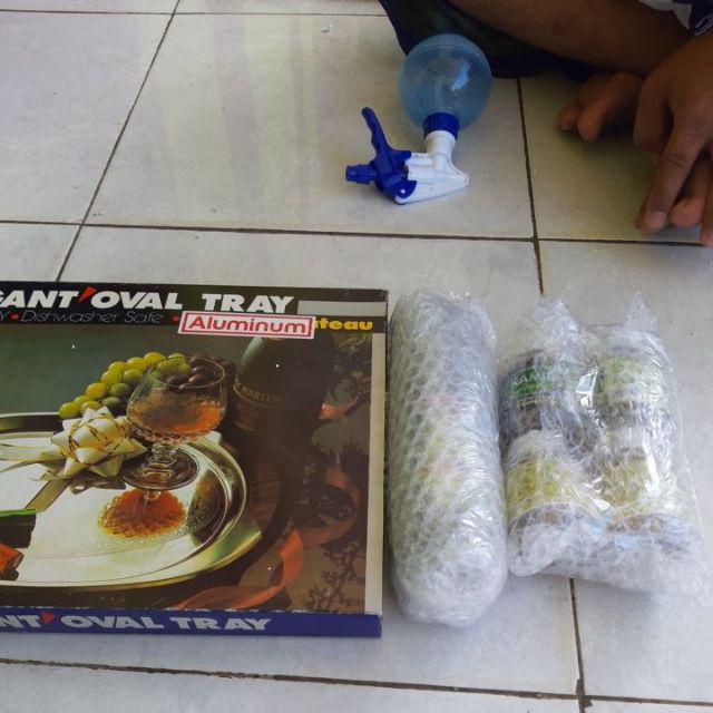 Nampan Arab Warna Silver Elegant Oval Talam Cucing Umroh & Haji